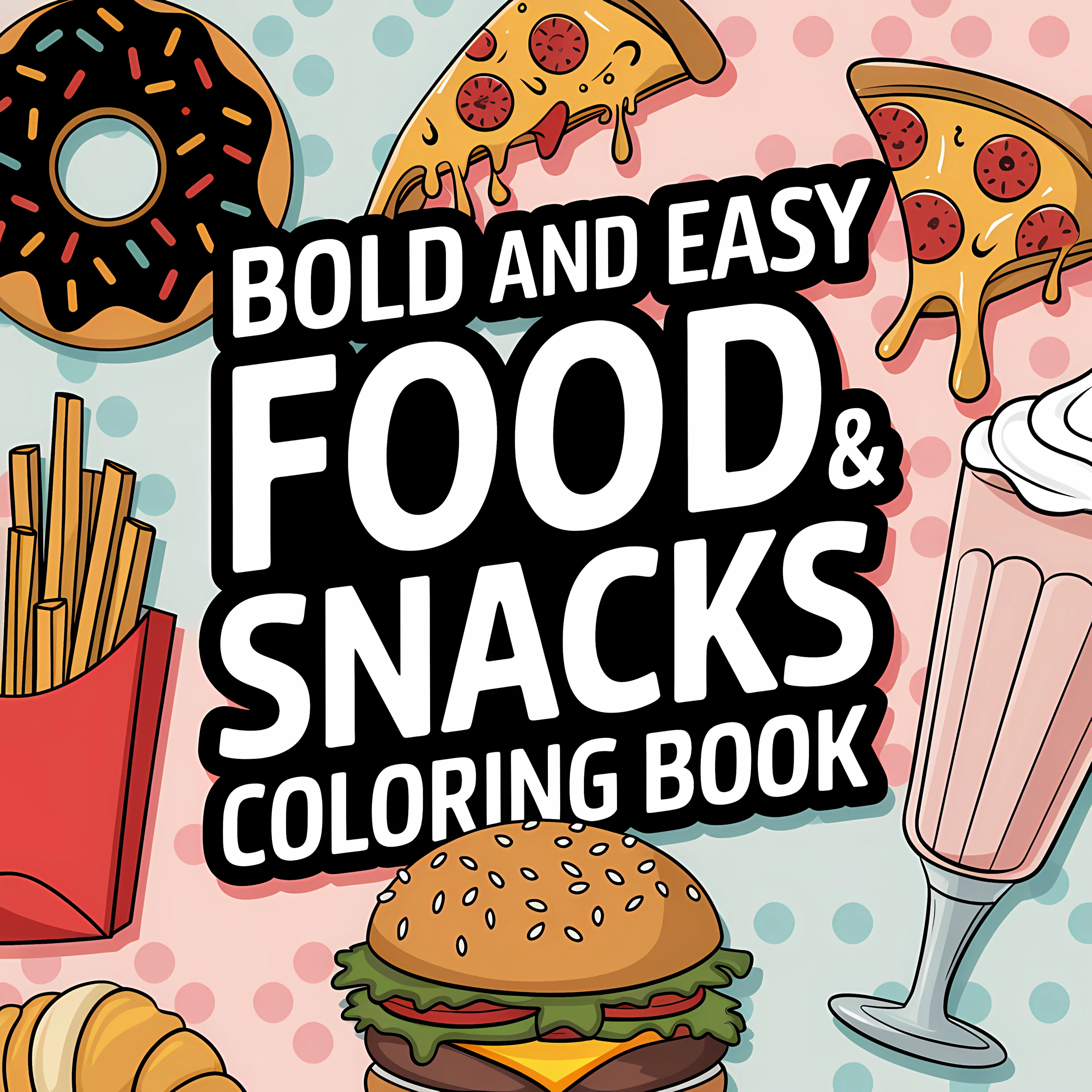 Food And Snacks Coloring Book - Libro para Colorear de Comida y